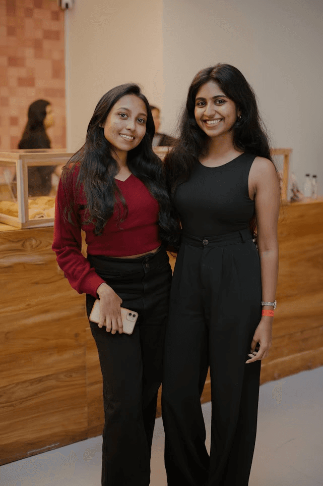 Two friends at event