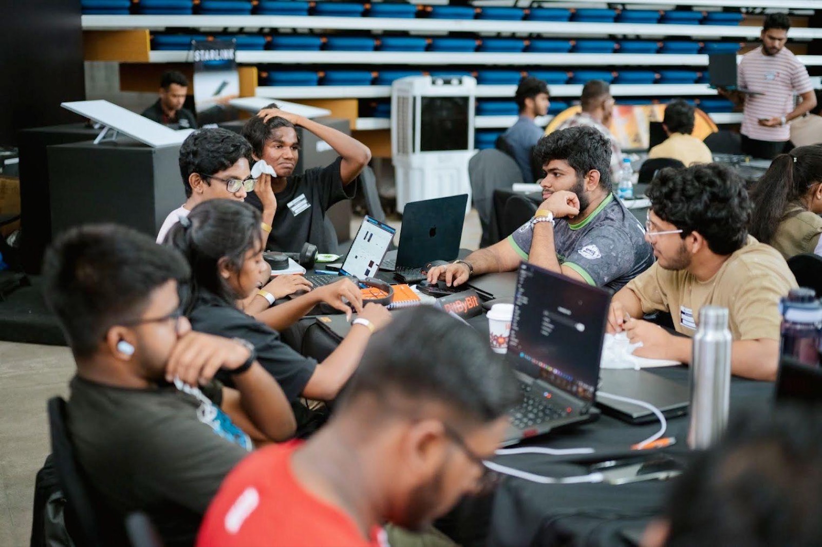 Team BitByBit at their table during the Cursor Colombo 24-Hour Buildathon